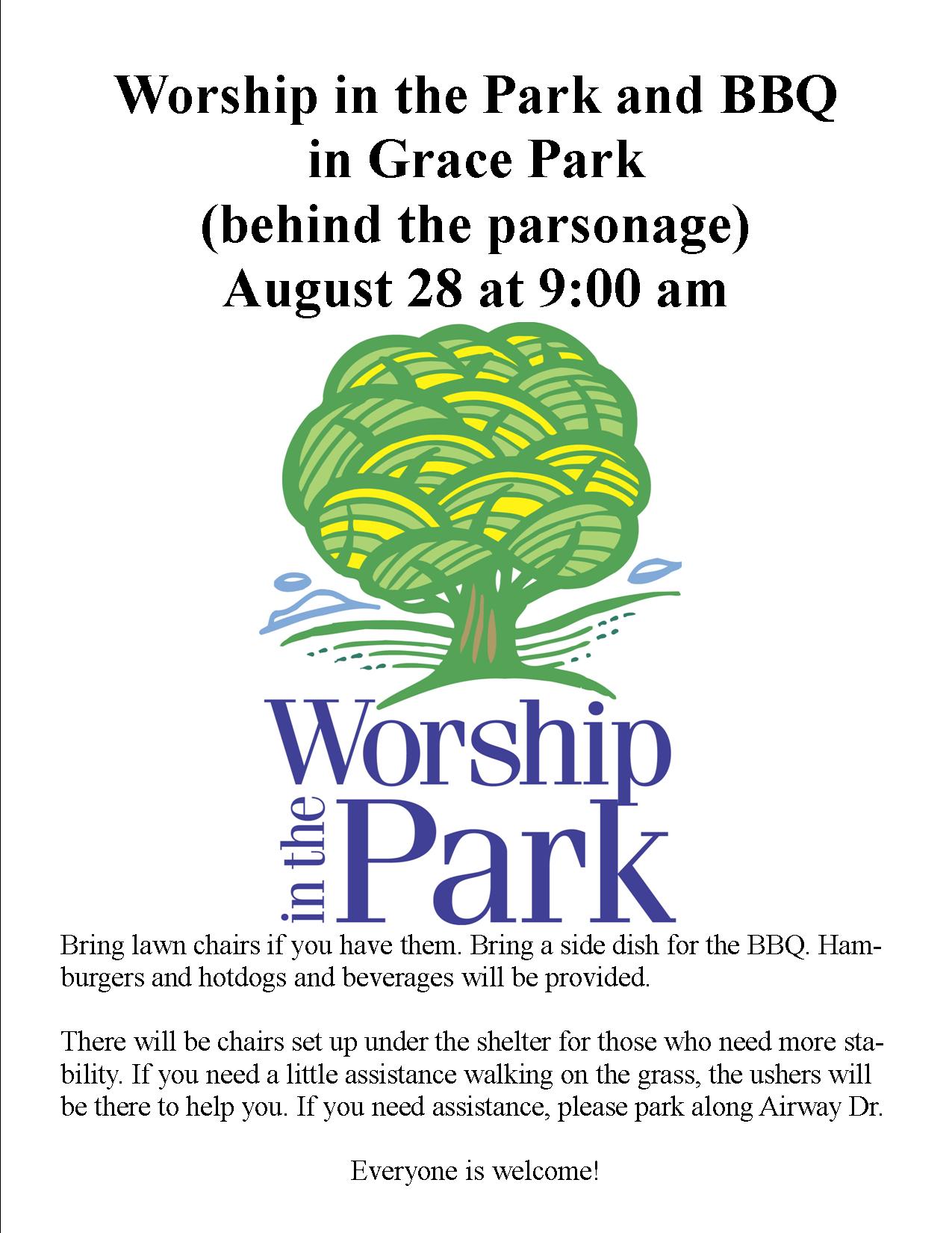 Worship In The Park – Grace Evangelical Lutheran Church – ELCA